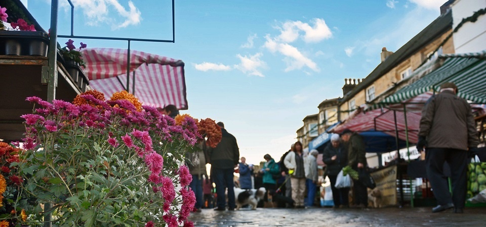 Picture of shopping street in Otley town centre