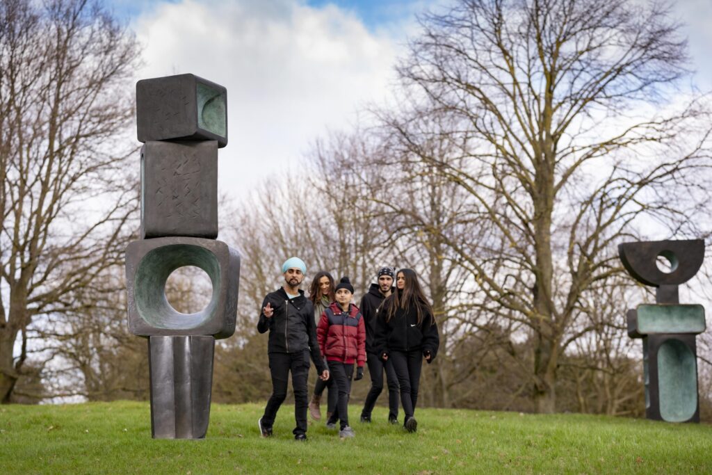 Barbara Hepworth, The Family of Man, 1970. Lent by the Hepworth Estate. © Bowness, Hepworth Estate. Photo © Jonty Wilde, courtesy Yorkshire Sculpture Park