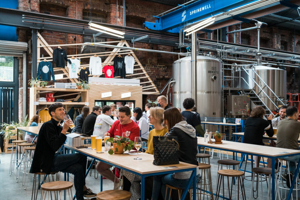 Picture of people enjoying a drink at Springwell, North Brewing CO - Mark Newton Photography for Visit Leeds