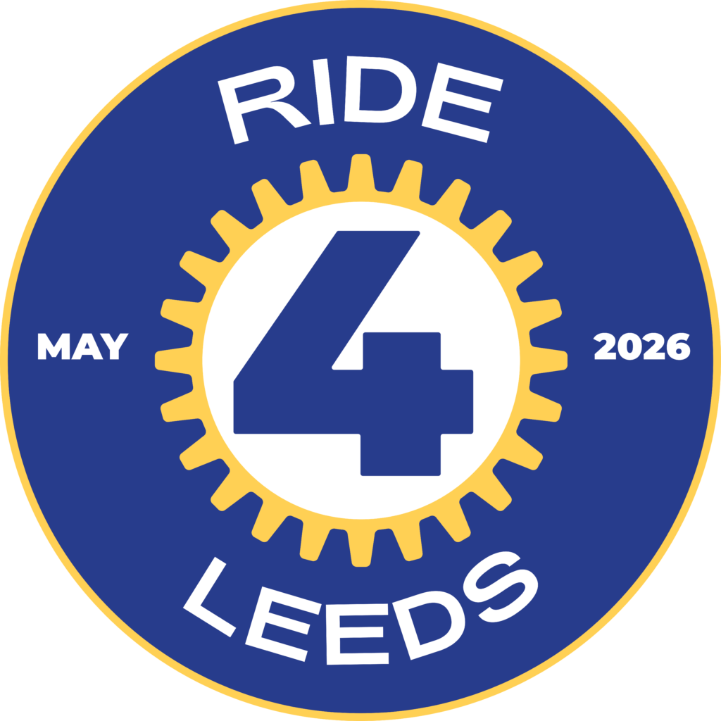 a logo saying ride 4 leeds may 2026