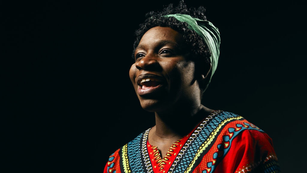 a person looking off camera 