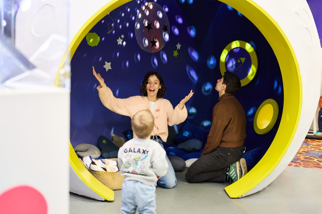 a child's play display resembling outer space