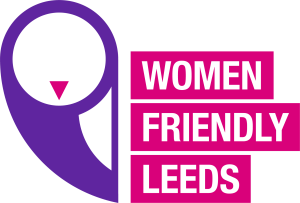 Women Friendly Leeds Logo, purple and pink