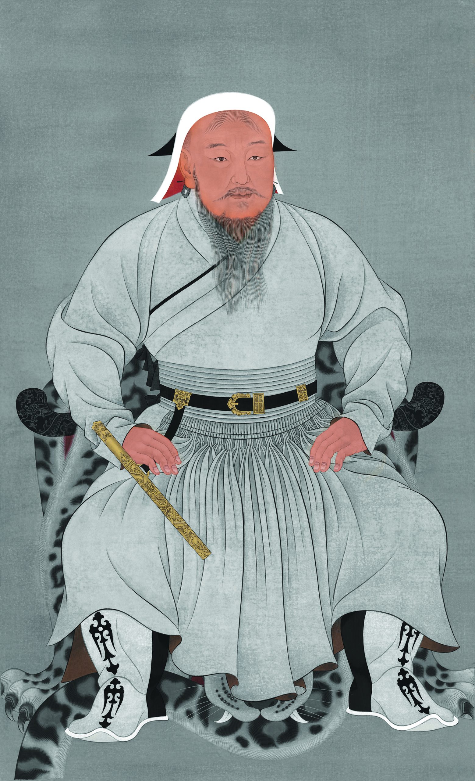 a painting of a Chinggis Khaan, also known as Genghis Khan